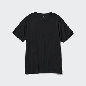 Uniqlo Men’s Supima Cotton Short Sleeve Tee, Black, Large
